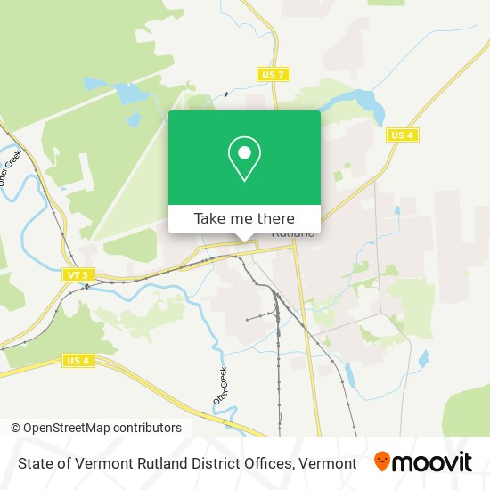 State of Vermont Rutland District Offices map