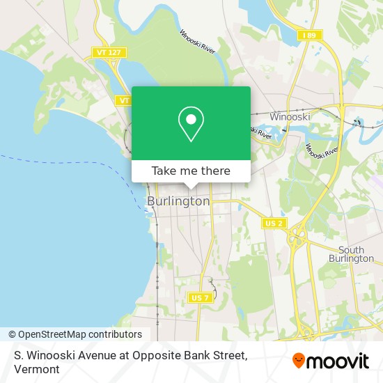 Mapa de S. Winooski Avenue at Opposite Bank Street