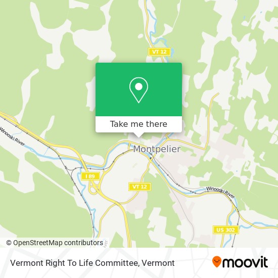 Mapa de Vermont Right To Life Committee