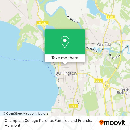 Champlain College Parents, Families and Friends map