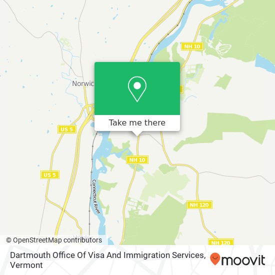 Mapa de Dartmouth Office Of Visa And Immigration Services