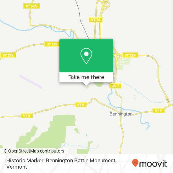 Historic Marker: Bennington Battle Monument map