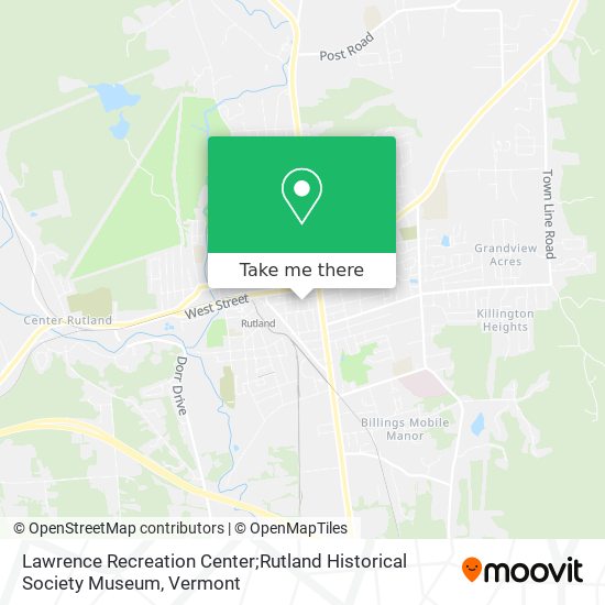 Mapa de Lawrence Recreation Center;Rutland Historical Society Museum