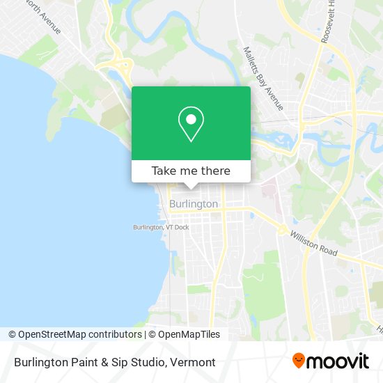 Mapa de Burlington Paint & Sip Studio