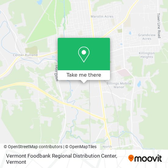 Mapa de Vermont Foodbank Regional Distribution Center