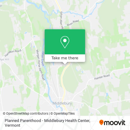 Planned Parenthood - Middlebury Health Center map