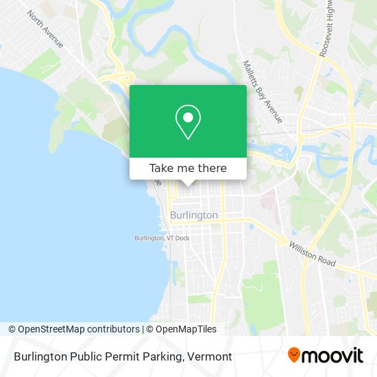 Mapa de Burlington Public Permit Parking