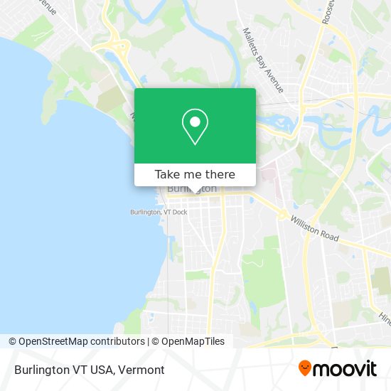Burlington VT USA map