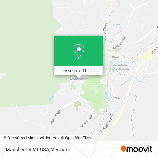 Manchester VT USA map