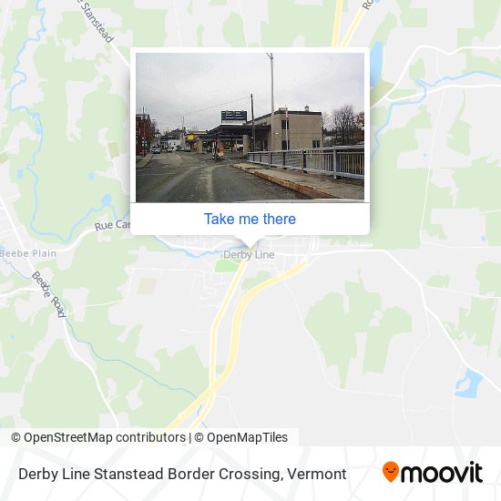 Derby Line Stanstead Border Crossing map
