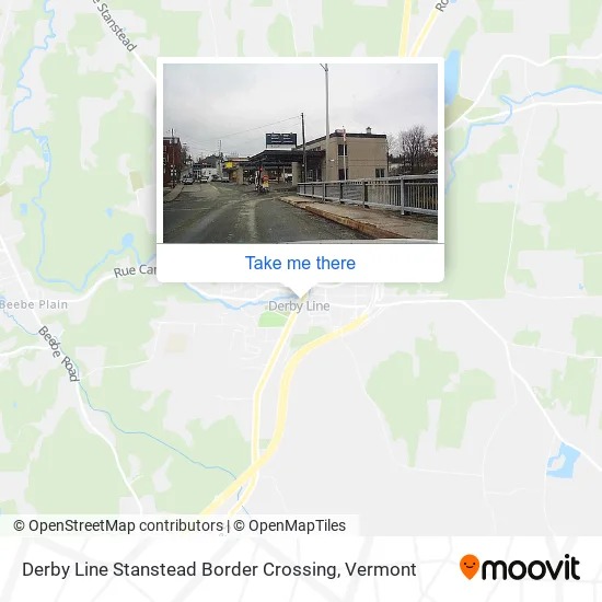 Derby Line Stanstead Border Crossing map