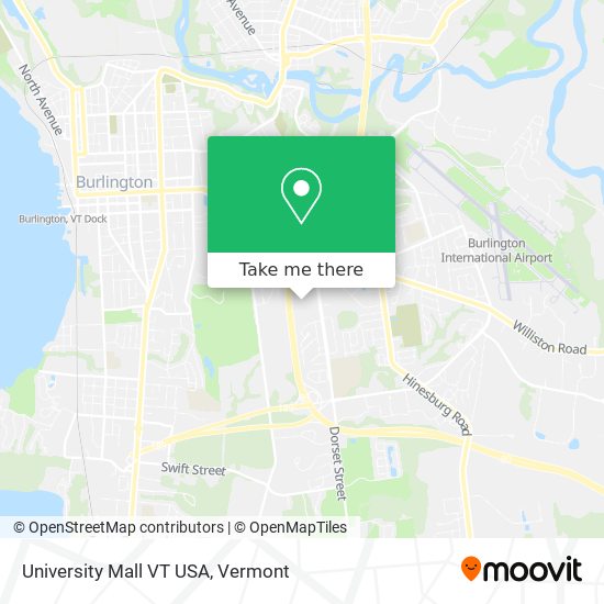 Mapa de University Mall VT USA
