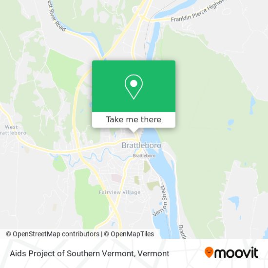 Aids Project of Southern Vermont map