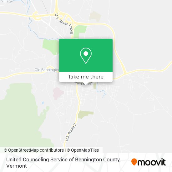 United Counseling Service of Bennington County map