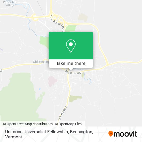 Unitarian Universalist Fellowship, Bennington map