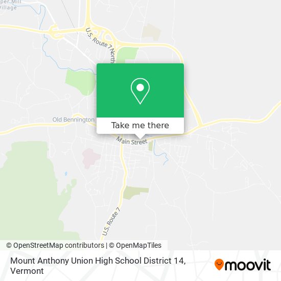 Mount Anthony Union High School District 14 map