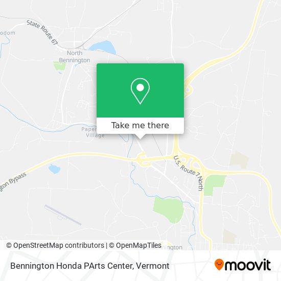 Bennington Honda PArts Center map