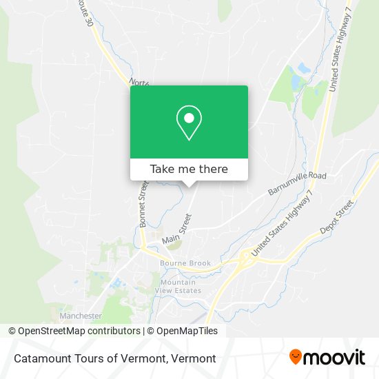 Catamount Tours of Vermont map