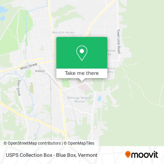 USPS Collection Box - Blue Box map