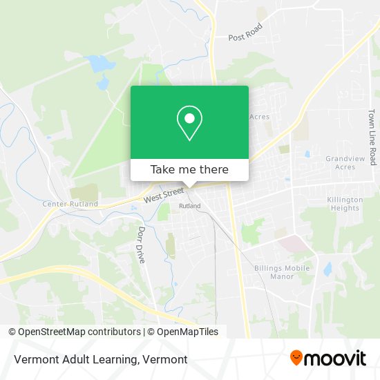 Mapa de Vermont Adult Learning