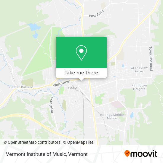 Mapa de Vermont Institute of Music