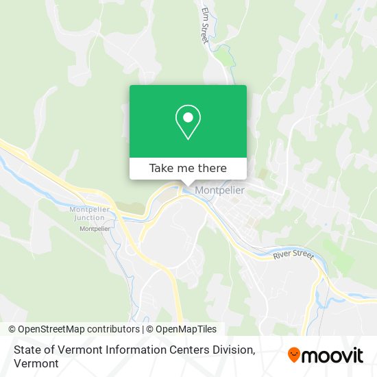 State of Vermont Information Centers Division map
