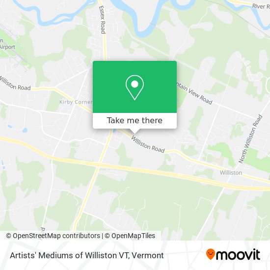 Artists' Mediums of Williston VT map
