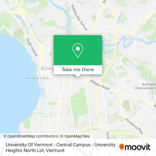 University Of Vermont - Central Campus - University Heights North Lot map
