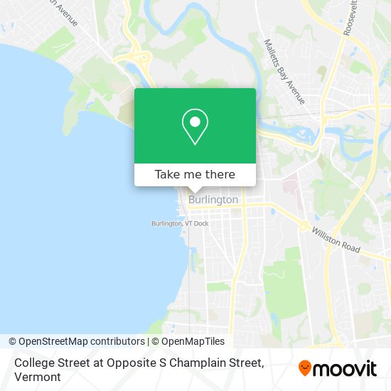 College Street at Opposite S Champlain Street map