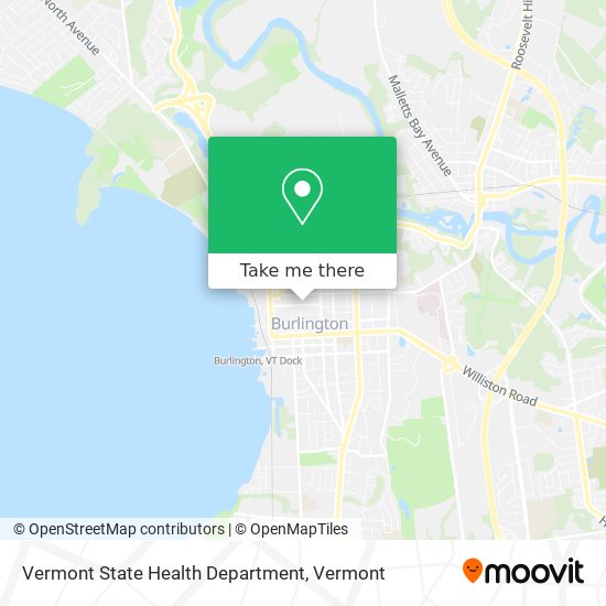Mapa de Vermont State Health Department