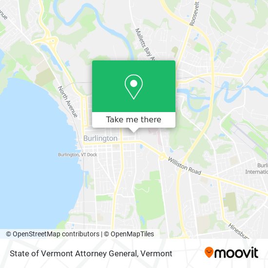 State of Vermont Attorney General map