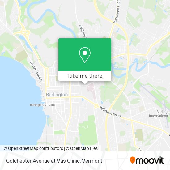 Colchester Avenue at Vas Clinic map