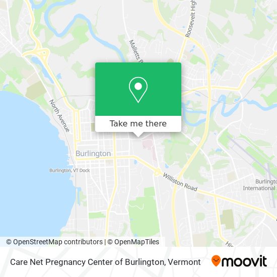 Mapa de Care Net Pregnancy Center of Burlington