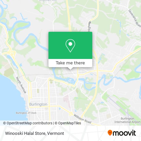 Mapa de Winooski Halal Store