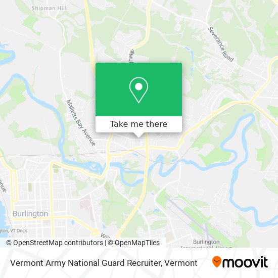 Mapa de Vermont Army National Guard Recruiter