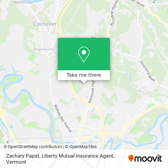 Mapa de Zachary Papst, Liberty Mutual Insurance Agent