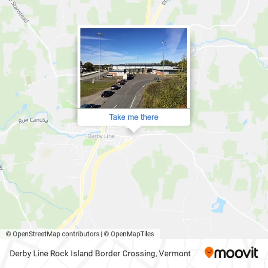 Derby Line Rock Island Border Crossing map