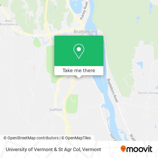 University of Vermont & St Agr Col map