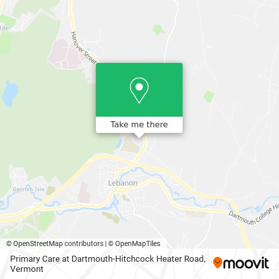 Primary Care at Dartmouth-Hitchcock Heater Road map