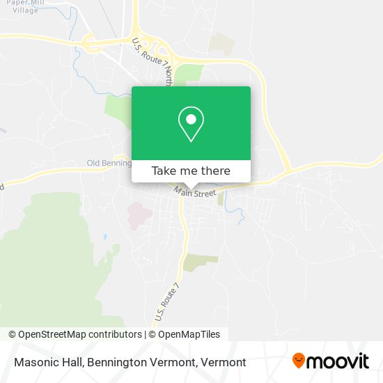 Masonic Hall, Bennington Vermont map