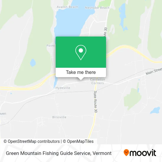 Green Mountain Fishing Guide Service map