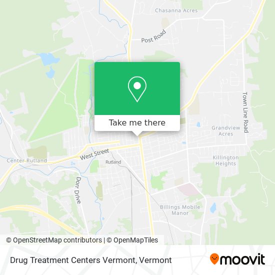 Mapa de Drug Treatment Centers Vermont