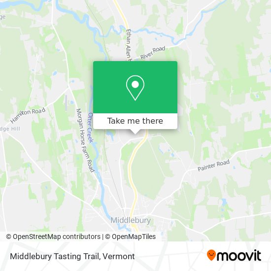 Mapa de Middlebury Tasting Trail