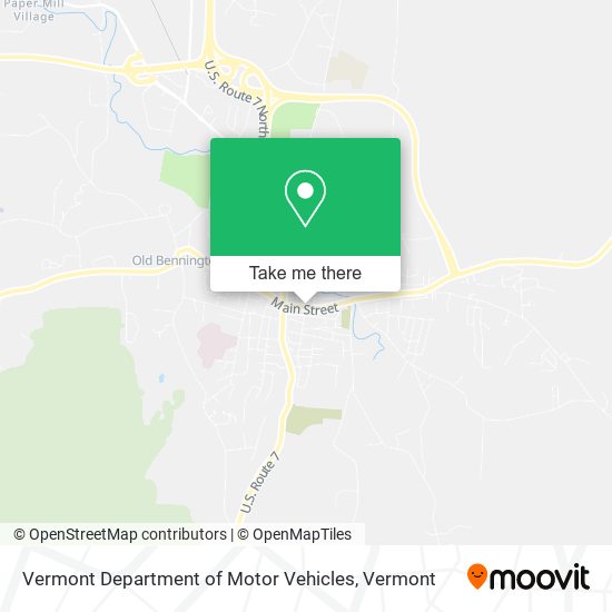 Mapa de Vermont Department of Motor Vehicles