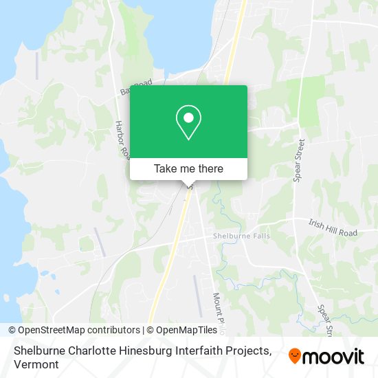 Mapa de Shelburne Charlotte Hinesburg Interfaith Projects