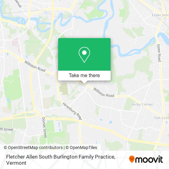 Fletcher Allen South Burlington Family Practice map