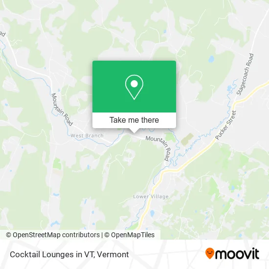 Cocktail Lounges in VT map