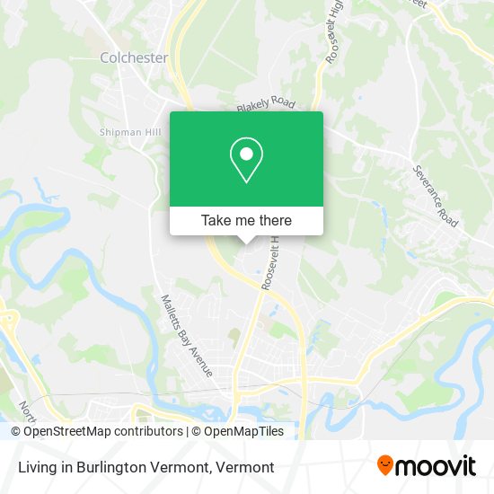 Mapa de Living in Burlington Vermont
