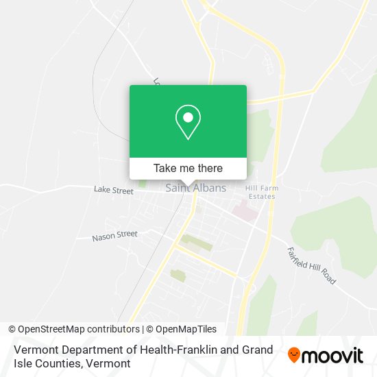 Mapa de Vermont Department of Health-Franklin and Grand Isle Counties