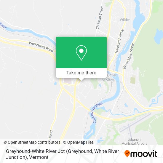 Greyhound-White River Jct (Greyhound, White River Junction) map